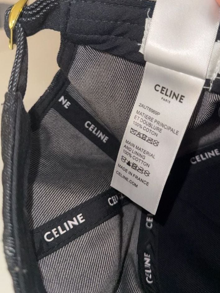 Celine Triomphe Baseball Cap in Black Cotton image 10