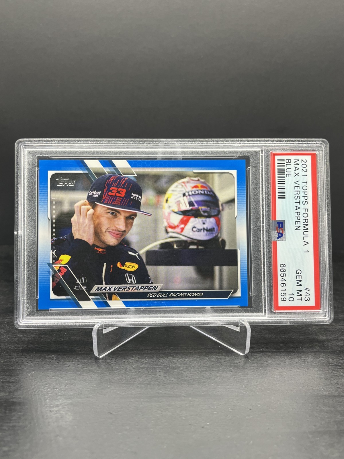 2021 Topps Formula 1 F1 Max Verstappen Blue 40/99 PSA 10 #43 view 1