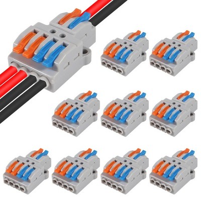 10 Pcs Lever Wire Connectors, Quick Wiring Cable Connector Push-in Conductor ...