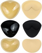 3 Pairs Adhesive Bra Pads Breathable Breast Enhancers Push Up Lifting Pads...