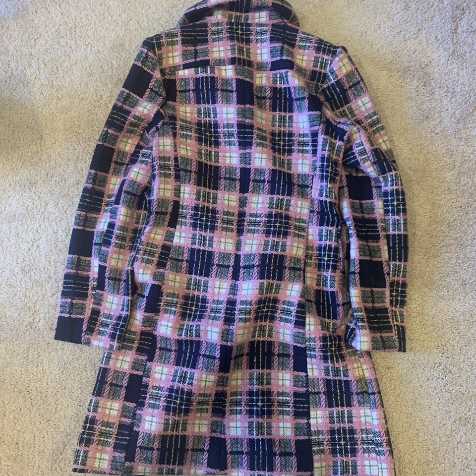 Abrigo de invierno para mujer talla pequeña cuerpo central rosa a cuadros Y2K años 2000 vintage Foto 4 de 4