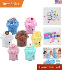 7 Pack Soft Non-Sticky Cake Butter Slime Kits - Perfect for Kids' Parties