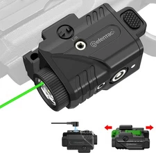 Defentac 600 Lumens Tactical Flashlight and Green Laser Light Combo 