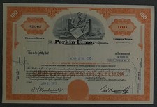 49 X The Perkin-Elmer Corporation 1970er 100 Shares
