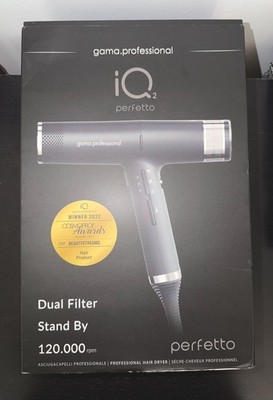 gama.professional iQ2 perfetto Hair Dryer Diffuser Dual Filter Black