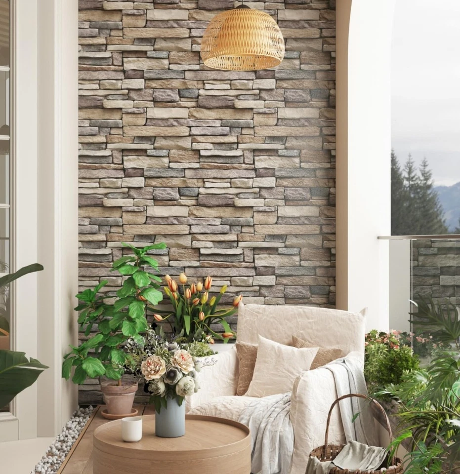 Камень обои кирпич обои Peel and Stick камень фартук самоклеящийся - Изображение 3 из 4