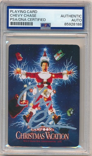 CHEVY CHASE CHRISTMAS VACATION SIGNED AUTOGRAPH PLAYING CARD PSA AUTHENTIC AUTO