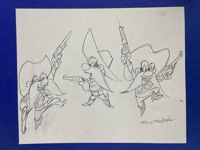 Friz Freleng Drawing on paper (Handmade) signed