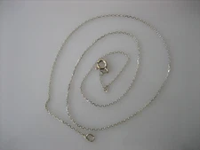 DELICATE 14k 585 WHITE GOLD SIGNED AMCC 18" CHAIN NECKLACE 1.5 GRAMS