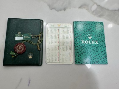Authentic Rolex Calendar 1986-1987 Day-Date Submariner GMT Datejust Tag Booklet