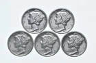 High Grade Lot 1938 1935 1939 1936 1934 Mercury Dime Collection *585