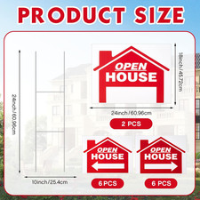 14 Pack Open House Sign for Real Estate 24 X 18 Inch Double Sided Sign Posts ...