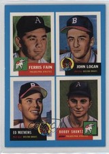 1992 Archives Bazooka Quadracard Ferris Fain John Logan Eddie Mathews #3 HOF 2u3