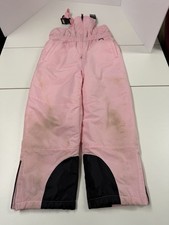 Faded Glory Bib Overall Snow Pants Pink Youth Mefium 7-8