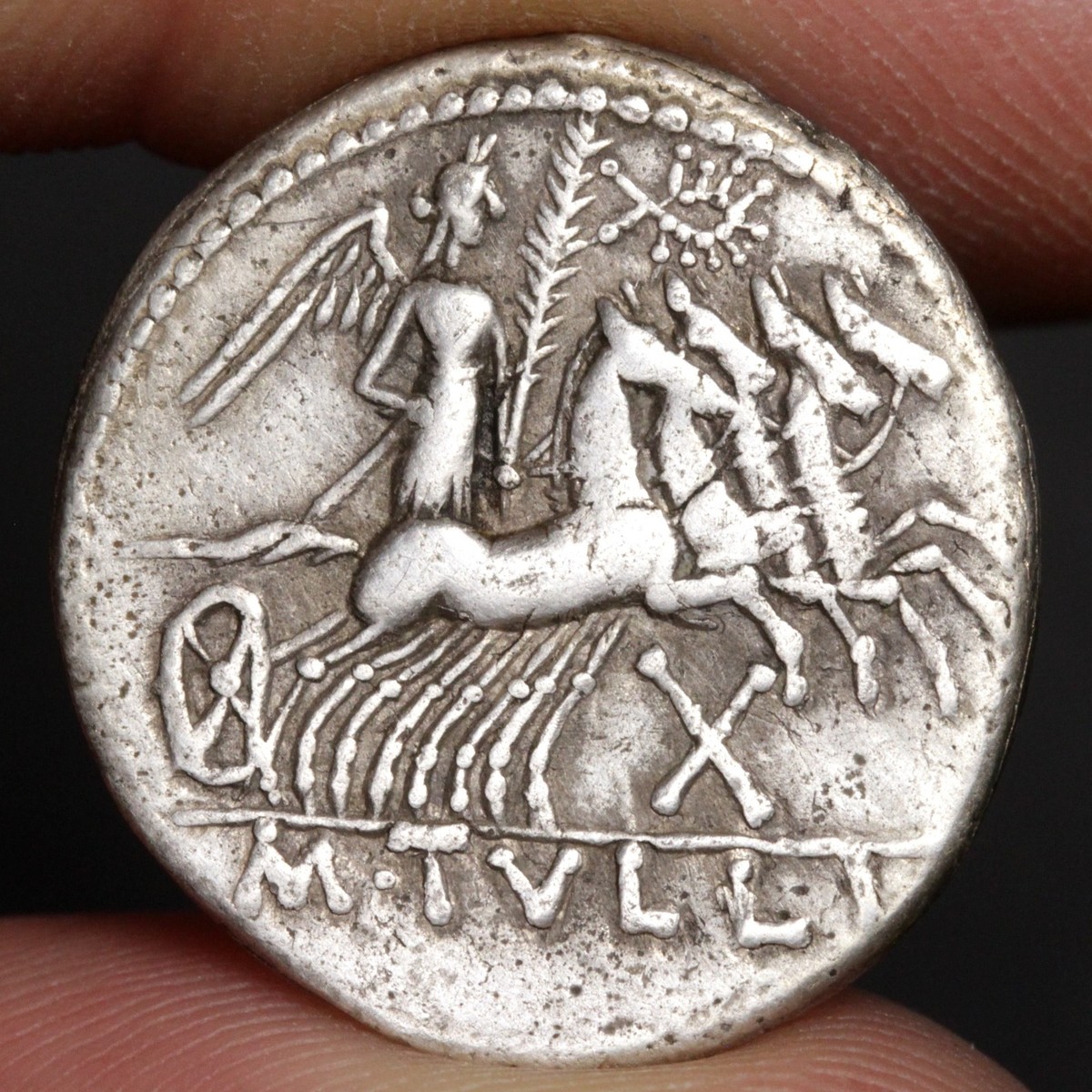 Victory Driving Chariot Denarius 120BC Ancient Rome Republic