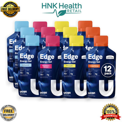UCAN Edge Energy Gel Shots Variety Pack Sugar Free Keto Vegan 12 Pack 2oz
