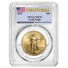 2025 $50 American Gold Eagle 1 oz PCGS MS70 FS Flag Label