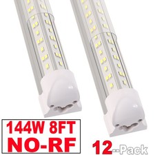 12 Pack 8FT LED Shop Light 144W T8 Linkable LED Light NO-RF Garage Warehouse