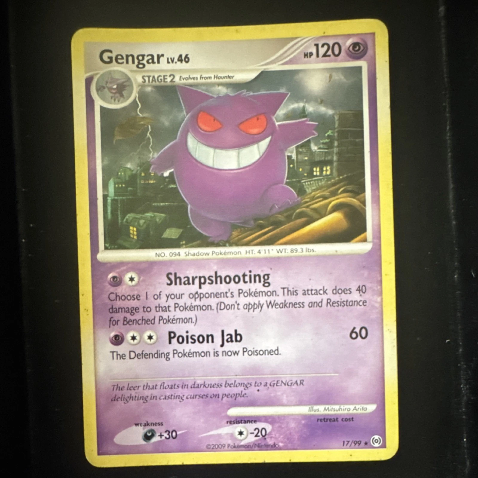 Pokemon TCG Gengar 17/99 Arceus Regular Rare Stage 2 120HP 2009 Arita