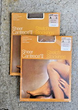 VTG JC Penney Gaymode Nylon Thigh High Stockings, 3pr Gala, 3pr Grey Mist, Sz A