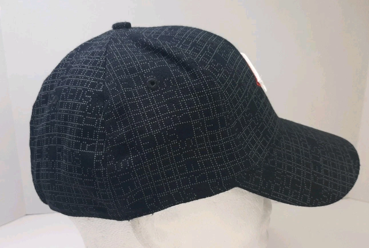 Cincinnati Reds Mens (Elastic Band) OSFM Baseball Ball Cap Hat Black AOP