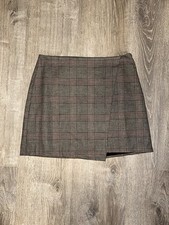 Old Navy Mini Pencil Preppy Skirt Plaid Brown Women  s Medium Side Zip