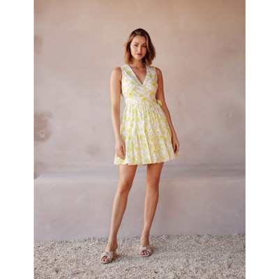 la maison talulah golda ruffle mini dress La Maison Talulah Jasmine Mini Dress XS Yellow Floral Open Back Cotton  Summer