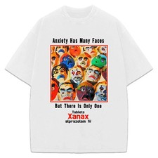 Xanax Anxiety Has Many Faces T-Shirt Vintage AD Retro Custom Full Size