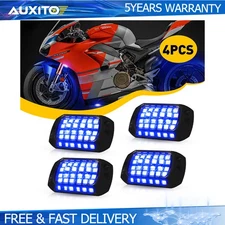4x Pure Blue LED Rock Lights Underbody Glow Lamp for Offroad SUV Pickup Truck J