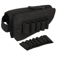 Rifle Stock Pack Bag Buttstock Cheek Pad Rest Shell Mag Ammo Pouch Pocket Holder