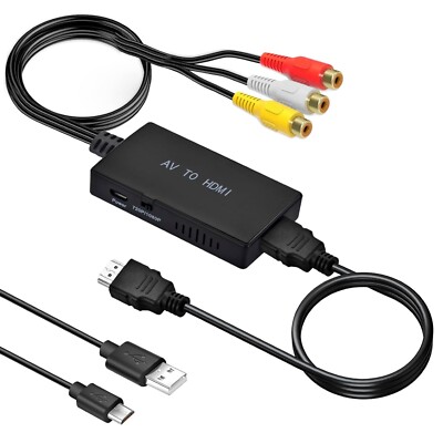AV zu auf HD Adapter RCA to HD Konverter    Video-Wandler für Wii / PS / XBOX