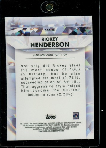 2022 Topps Chrome Update #DGC-20 Rickey Henderson Diamond Greats Die Cuts - Picture 2 of 2