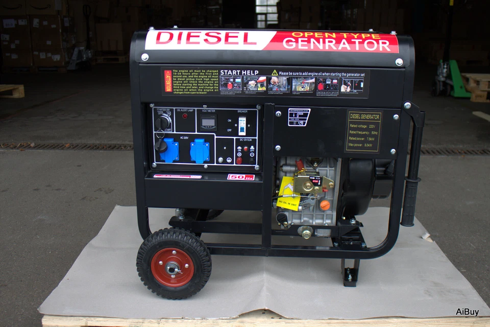 Diesel Stromgenerator 8,0 kW Max. Leistung 220V Generator Aggregat - Bild 3 von 4