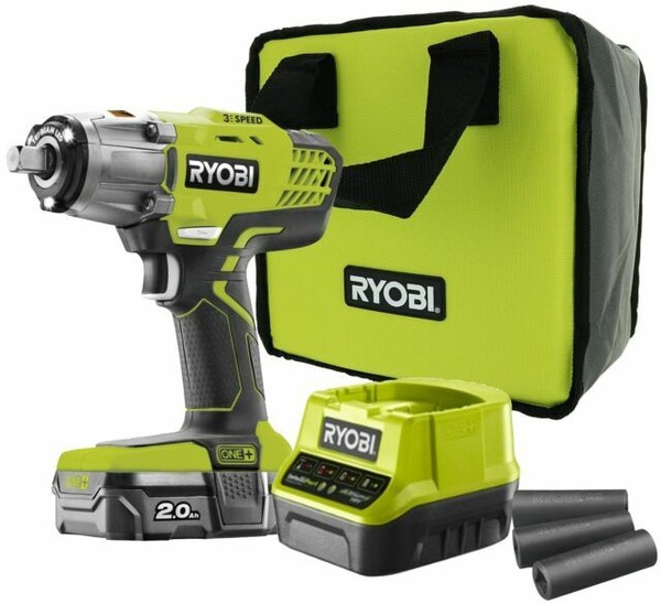 Ryobi R18IW3120S One+ Cordless 3 Speed 18V Impact Wrench Starter Kit