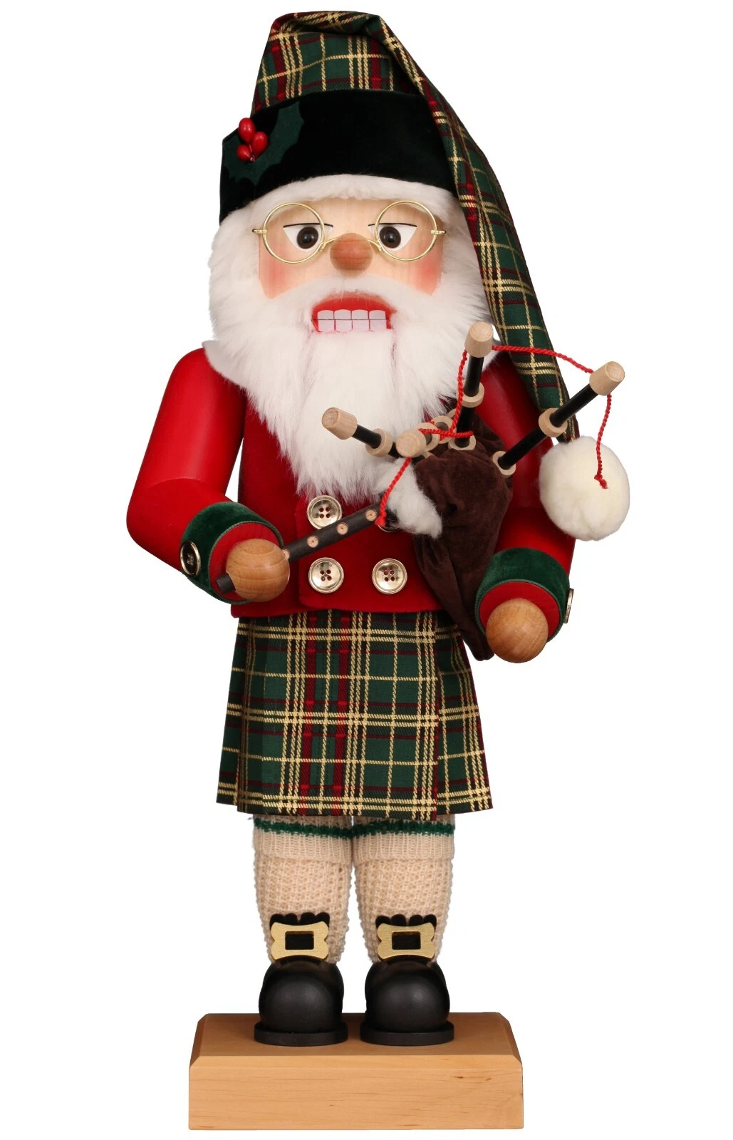 New in Box - Ulbricht Scotsman With Bagpipes Santa - German Nutcracker #0-874