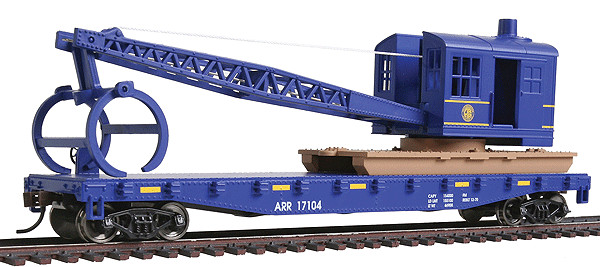 H0 Scale - Walthers Flatcar with Crane Alaska Railroad -- 1780 New