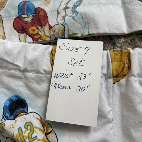 Vintage Boys Pajama Set Handmade Football Print size 7 - Picture 12 of 12