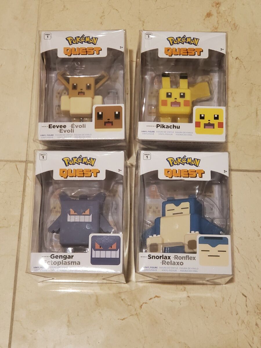 POKEMON QUEST 4 VINYL FIGURE - GENGAR, PIKACHU, EEVEE, SNORLAX