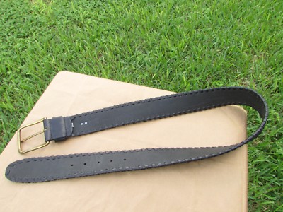 Lauren Ralph Lauren Black Leather & Brass Metal Whipstitched  display picture 2
