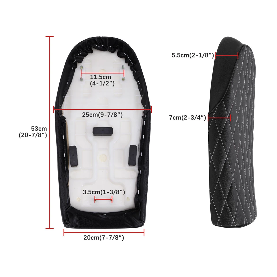 PU Driver Cafe Racer Seat Flat Saddle Brown For Suzuki GS 150 125 500 750 1100 - Image 2 of 4