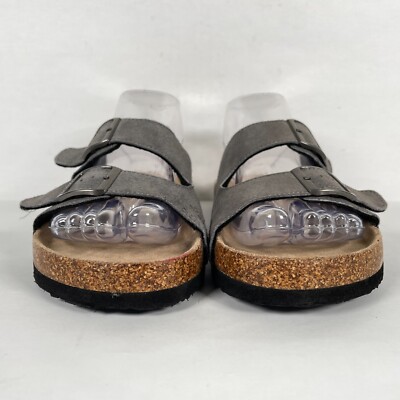 Woodstock Bert Slides Sandals Gray Leather Size 9 Vintage Brand New York WOODSTOCK Vintage Brand Bert Leather & | Mercari main image 3