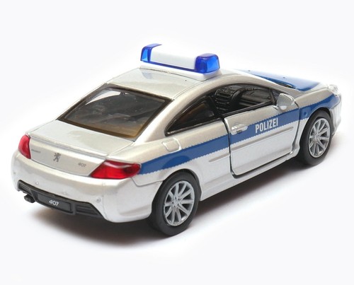 Peugeot Coupe 407 Polizei Germany Car Model Diecast 1:34-1:39 Scale Welly - Picture 4 of 4