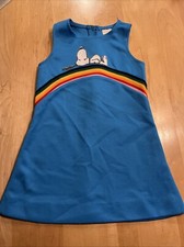 VINTAGE Snoopy Peanuts Jumper -  size 5 T - blue with snoopy on a rainbow