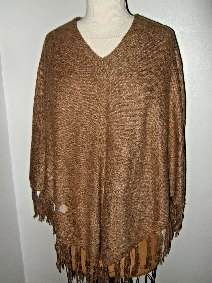 Banana Republic light Brown camel Poncho Sweater Acrylic Cotton