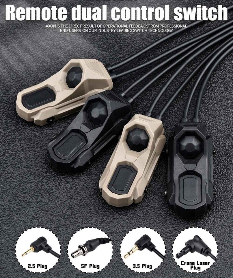 Tactical Dual Remote Pressure Switch SF / Crane Laser / 3.5mm Plug M300 M600 Scout Light Button