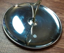 Kromex Chrome Tidbit Serving Tray Gold Handle h'orderves USA Mid Century Modern