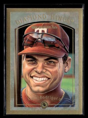 1997 Donruss Ivan Rodriguez Diamond Kings Canvas /10000 #8 Rangers FX7219