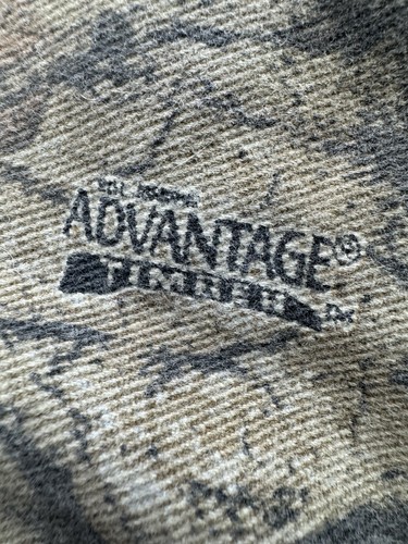 Vintage Cabelas Camo Pants Mens Advantage Timber Jeans Faded Denim 38R *HOLES* - Picture 9 of 24