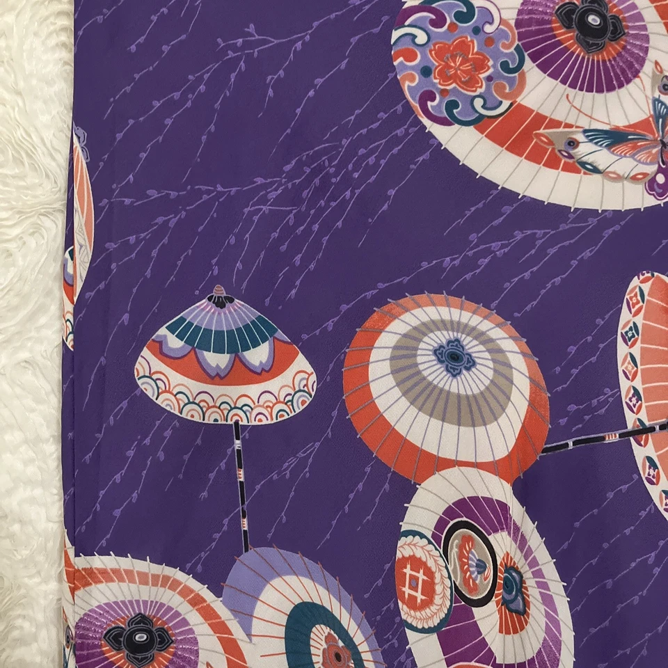 Y2K Vintage XOXO Colorful Poly Chiffon Festival Retro Boho Purple Skirt S - Image 3 of 4