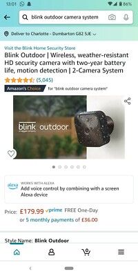 Blink B086DKGCFP drahtlose wetterresidente HD-Sicherheitsüberwachungskamera für draußen...